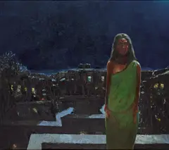 Untitled by Bikash Bhattacharjee, Oil on canvas, sold Aug 2023