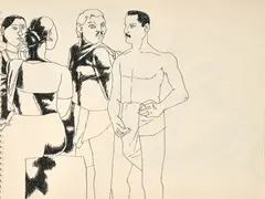 A Sketchbook from the 1980s by K. Laxma Goud, Ink and watercolour on paper, sold Aug 2023