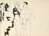 A Sketchbook from the 1980s by K. Laxma Goud, Ink and watercolour on paper, sold Aug 2023