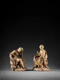 Allégories de l'Eveil ou du Savoir et Allégorie du Sommeil ou de l'Innocence by Giuseppe Maria Mazzuoli, Paire de statuettes en terre cuite originales, sold Mar 2026