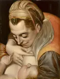 Maternité by Frans Floris, Huile sur panneau, une planche, parqueté, sold Mar 2026