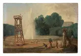 Elégante compagnie au bord d'une pièce d'eau dans un parc inspiré des jardins du château de Versailles by Hubert Robert, Huile sur toile marouflée sur panneau, sold Mar 2026