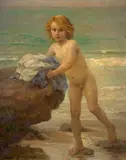 Jeune fille sortant de la mer by Virginie Demont-Breton, Huile sur toile (Toile d'origine), sold Mar 2026