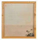 Gazing out to sea by Peter Bond, Technique mixte sur toile contrecollée sur carton, dans une boite vitrée en pin, sable encollé, huile, sold May 2026