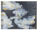 Les nuages font-ils partie du ciel - La mise au tombeau by Frédéric Brandon, Gravure en noir découpée et collée sur huile sur toile, sold May 2026