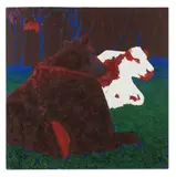 Sans titre by Frédéric Brandon, Technique mixte sur panneau, poils de bovin encollés et huile, sold May 2026