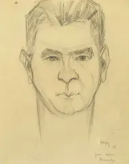 Portrait d'homme, 1958 by Camille Bryen, Dessin à la mine de plomb sur papier, sold May 2026