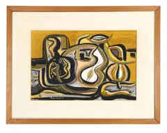 Composition by Zipora Chigheli, 1977, Gouache et encre sur papier, sold May 2026