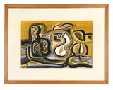 Composition by Zipora Chigheli, 1977, Gouache et encre sur papier, sold May 2026