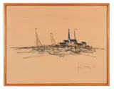 Ensemble de trois oeuvres sur papier by Gérard Economos, Feutre et pastel sur papier, sold May 2026