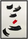Sans titre, composition abstraite en noir et rouge by Oscar Gauthier, Acrylique sur toile, sold May 2026