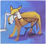 Rêve de Chien Jaune by Philippe Hollevout, 2002, Acrylique sur panneau, sold May 2026