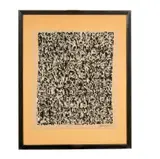 Collage N et B by Jean Schoumann, Encre sur papier découpé en lanières recollées sur papier, sold May 2026