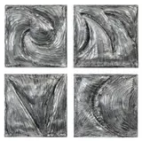 Quadriptyque by David Webster, Toile encollée formant des reliefs, recouverte d'acrylique argenté, sur panneaux, sold May 2026