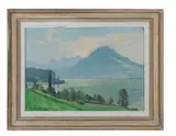 Paysage du lac d'Annecy by Adolphe Faugeron, Huile sur toile, sold May 2026