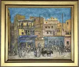 Scène de marché de nuit by Fernand Lantoine, Huile sur toile, sold May 2026