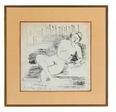 Nu au collier by Leon Weissberg, 1937, Encre sur papier, sold May 2026
