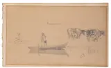 La traite des vaches et barques by Camille Pissarro, Crayon sur papier, sold Jun 2026