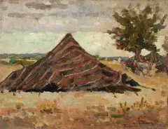 Les tentes, Boghari (Algérie) by Albert Lebourg, Huile sur carton, sold Jun 2026