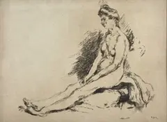 Modèle assis by Ker-Xavier Roussel, circa 1899-1902, Fusain sur papier teinté, sold Jun 2026