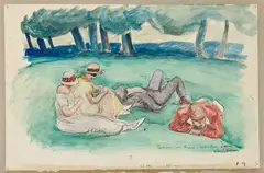 Parisiens au repos by Henri Lebasque, Aquarelle et crayon sur papier, sold Jun 2026
