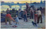 Sur les quais by Maximilien Luce, 1900, Huile sur carton, sold Jun 2026