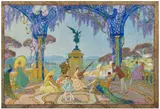 La terrasse aux paons by Octave Denis Victor Guillonnet, Huile sur carton, sold Jun 2026