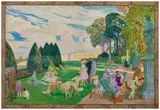 Versailles, promenade au parc by Octave Denis Victor Guillonnet, circa 1927, Huile sur carton, sold Jun 2026