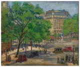 Carrefour animé à Paris by Jean Misceslas Peské, Huile sur toile, sold Jun 2026