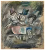 Trois femmes sur un pont by J. Pincas dit Pascin, Pastel sur papier, sold Jun 2026