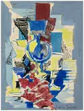 La lampe bleue by Ismaël de la Serna, 1933, Gouache sur papier, sold Jun 2026