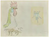 Le Coq de Pierre et Ange by Jean Cocteau, 1956, Crayon gras sur fond lithographique, sold Jun 2026