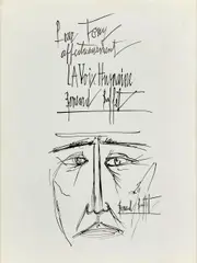 Visage by Bernard Buffet, circa 1957, Encre de Chine sur papier, sold Jun 2026