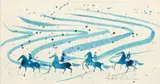 Cavaliers dans les vagues by André Brasilier, 1987, Aquarelle sur papier, sold Jun 2026
