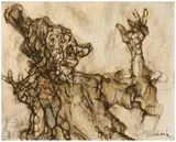 Polichinelle qui crie by Claude Weisbuch, 1961, Huile sur toile, sold Jun 2026