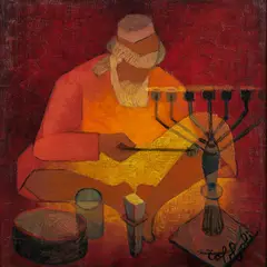 Etameur rouge by Louis Toffoli, 1963, Huile sur toile, sold Jun 2026
