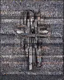 Composition grise by Mahjoub Ben Bella, 1985, Bois et acrylique sur toile, sold Jun 2026