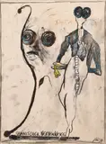 Spanischer Nervenkrieg by Günter Brus, 1998, Pastel gras et fusain sur papier, sold Jun 2026