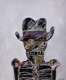 Personnage au chapeau by Antonio Seguí, 1963, Gouache et pastel sur papier, sold Jun 2026