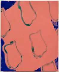 025pp2016 by Claude Viallat, 2016, Acrylique sur papier rouge, sold Jun 2026