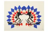 Red White Blue Double Dude' 2013 Hand sprayed on paper Unique by Agent Provocateur, oil, offered Jun 2020