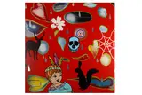 Raining, Crying, Shooting (The Death of Innocence)' 2007 Oil and mixed media on canvas Signed and dated on verso 151 x 151 cm excluding frame ARR by Dan Baldwin, Oil and mixed media on canvas, offered Jun 2020