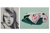 Melting Venus 4 & 5 (Google Series)' 2009 Oil on canvas diptych Signed and titled on verso 40 x 30 cm, 30 x 25 cm ARR by William Krasnal, Oil on canvas diptych, offered Jun 2020