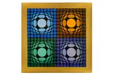 Vega Bi Arct' 1973 Colour Lithograph 100 x 100 cm by Victor Vasarely, Lithograph, offered Jun 2020