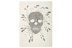 Untitled (Black on White)' 2010 One-colour screen print on Magnani Litho 310gsm paper Edition of 50 by Polly Morgan, print, offered Jun 2020