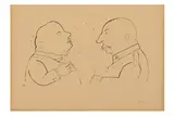 Untitled lithograph' Signed in pencil 20 x 35 cm by George Grosz, lithograph, offered Jun 2020