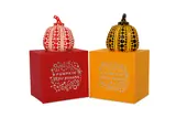 Pumpkins (Set of Two)' 2015 Painted Cast Resin each stamped on underside 10.2 x 8.5 x 8.5 cm ARR by Yayoi Kusama, Cast Resin each stamped on underside, offered Jun 2020