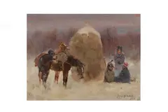 Untitled by Jerzy Kossak, 1934, Oil on panel, offered May 2020