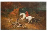 On the scent Signed JN EMMS (lower right) Oil on canvas 34.5 x 55cm (13 1/2 x 21 1/2in) by John Emms, Oil on canvas, offered May 2020