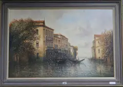 A Venetian backwater by Laslo Michael Ritter, oil on panel, sold Aug 2017
